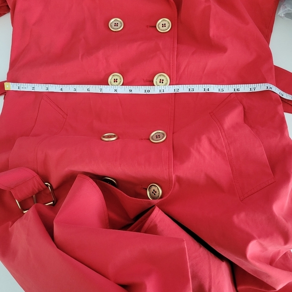 NWOT Isaac Mizrahi Live Red Rain Coat Size XS - Picture 8 of 15